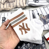 VỚ TẤT M L B 1PACK/3 ĐÔI CỔ CAO PHỐI SỌC MÀU LOGO THÊU