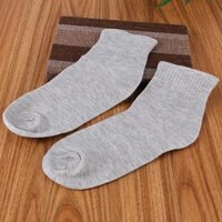 Vớ Tất Nam Nữ dày cổ trung Cotton 100 Hàng Đẹp - MÀU XÁM