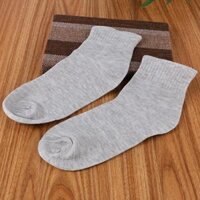 Vớ Tất Nam Nữ dày cổ trung Cotton 100 Hàng Đẹp - Xám