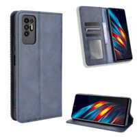 Vỏ Tecno Pova 2 LE7 Vintage Flip Cover Từ Ví Bao Da PU Hộp Đựng Thẻ
