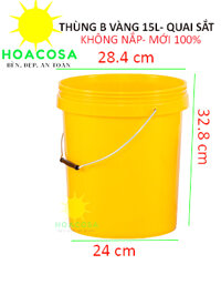 Vỏ Thùng Sơn 15L Quai Sắt, KHÔNG NẮP- Thùng B VÀNG ,Mới 100%