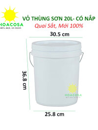 Vỏ Thùng Sơn 20L Quai Sắt, Có Nắp, Mới 100%