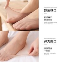 Vớ thuyền màu da cho phụ nữ, tất ngắn, màu đen, không trượt, thoáng khí, silicone, siêu mỏng, vớ thuyền vô hình mới cho mùa hè