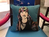 Vỏ tựa lưng bày ghế sofa - Xanh,40x40cm