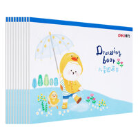 Vở Vẽ Học Sinh A4 Deli 20 Trang - Màu HồngXanh - 1 Quyển - 73382 - Màu xanh