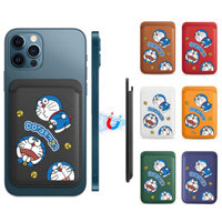 Vỏ ví da Doremon PU từ tính nâng cấp sang trọng, thích hợp cho túi đựng thẻ MagSafe iPhone 13 14 12 15