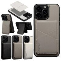 Vỏ Ví Da Từ Tính Mềm Cho iPhone 16 13 14 15 Pro Max 2 Trong 1 Magsafe Vỏ Điện Thoại Thẻ Giá Đỡ Chân Đế