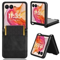 Vỏ Vintage Motorola Moto Razr 50 Ultra 5G Flip Cover Razr50 5G Ví Kinh Doanh Ốp Lưng Da PU Hộp Đựng Thẻ Đứng