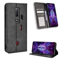 Vỏ Vintage ZTE Nubia Red Magic 7 Magic7 Flip Cover Từ Ví Doanh Nhân Bao Da PU Hộp Đựng Thẻ Đứng