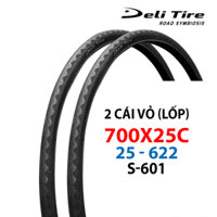 Vỏ xe đạp 700x25 DELI-TIRE S-601 hàng INDONESIA- cặp 2 cái lốp xe đạp