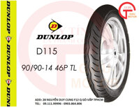 VỎ XE MÁY DUNLOP SIZE 90-90-14 D115 TL 46P