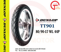 VỎ XE MÁY DUNLOP TT901 SIZE 80.90-17 TL 44P