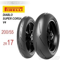 Vỏ Xe Pirelli 200/55ZR17 Diablo Super Corsa V4 78W TL SC - Vỏ Lốp Xe Mô Tô Radial Không Ruột Chất Lượng Cao