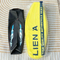 Vỏ Yên Xe Máy - Combo Mút Yên Liên Á Kèm Da Yên 5D Chỉ Đỏ Mẫu Lửa Cháy Lắp Đặt Wave 50/100/110 - Da Yên Xe Máy