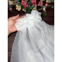 voan cài đầu cô dâu đính hoa, lúp cô dâu dài 2m,3m