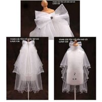 Voan Cài Tóc Cô Dâu Nơ 2 Lớp Có Lược Cài 75K Số 4