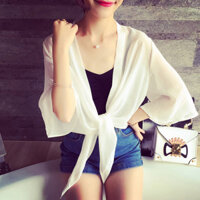 Voan Chống Nắng Quần Áo Thời Trang Nữ Đen Trắng Khăn Choàng Đi Biển Quần Áo Cửa Hàng Hàng