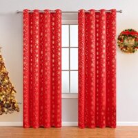 #VOGUEZ#Christmas Curtains Machine Washable Polyester Material Privacy Curtains