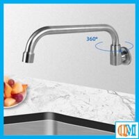Vòi bếp công nghiệp 30cm inox mờ, vòi bếp nấu 304 gắn tường 1 đường nước lạnh