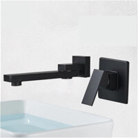 Vòi chậu lavabo âm tường màu đen Miken MKV-309B