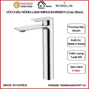 Vòi chậu lavabo nóng lạnh Mirolin MK801H