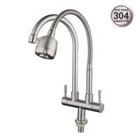 Vòi chậu rửa, 2 mẫu, Inox 304, Cổ có thể điều chỉnh, Vòi chậu rửa có thể điều chỉnh.