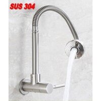 Vòi Chậu Rửa Bát Lạnh Lò Xo Inox gắn tường