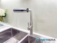 Vòi chậu rửa bát NewEra chất liệu đồng, đánh bóng inox mờ NE99K32N