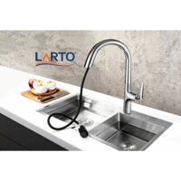Vòi Chén Dây Rút Đồng Thau Cao Cấp, Vòi Chén Mạ Vàng 04 - Mạ Crom 03 Sáng Bóng Larto