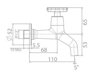 Vòi đơn lạnh gắn tường American Standard WF-T702