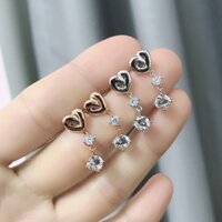 [Với Hộp] Khuyên Tai Xoắn Ốc Hình Trái Tim Pha Lê Swarovski Bản Giới Hạn Cho Nữ