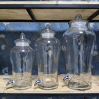 [VÒI INOX 304] 6L 10L 15L Bình Thủy Tinh Chân Mây Ngâm Rượu Ngâm Sâm