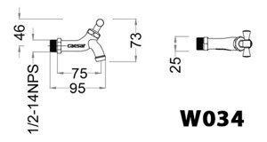 Vòi lạnh gắn tường caesar W034C