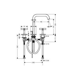 Vòi Lavabo 3 Lỗ Hafele Axor Citerrio E 170 589.30.641