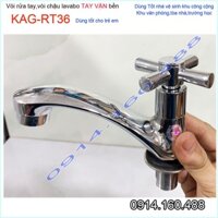Vòi lavabo Aspavn KAG-RT36 kiểu chữ thập siêu bền, vòi chậu rửa mặt tay vặn nước mạnh sử dụng tốt