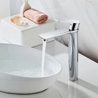 Vòi Lavabo ĐỒNG 100% Nóng Lạnh Cao Cấp Yamato V32 cao 30cm Mạ Crom Niken 5 lớp siêu bền Chân cao