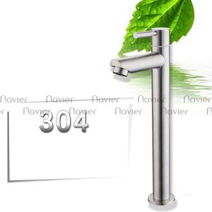 Vòi lavabo lạnh ống điếu tròn inox304 Navier NV-720L (30cm)