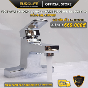 Vòi Lavabo nóng lạnh 2 chân Đồng mạ Chrome Eurolife EL-DAISY 03