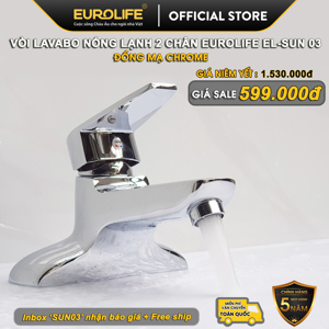 Vòi Lavabo nóng lạnh 2 chân Đồng mạ Chrome Eurolife EL-SUN 03