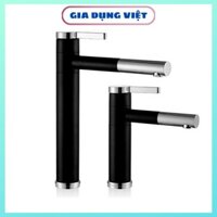 Vòi lavabo nóng lạnh bằng đồng hình trụ tròn 20cm/30cm sơn tĩnh điện kèm dây (VR034/035/036/037/038/039/040/060B2)