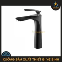 Vòi Lavabo Nóng Lạnh Chiếc Lá Đồng Thau Phủ Crom Đen 3 Tấc Cao Cấp Handay FH-2130CHB - Bảo Hành 02 Năm