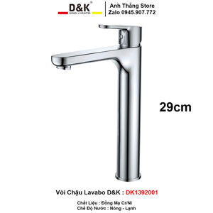 Vòi lavabo nóng lạnh D&K DK1392001