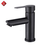 Vòi Lavabo Nóng Lạnh Inox Sơn Tĩnh Điện Đen Cao 20cm LC233