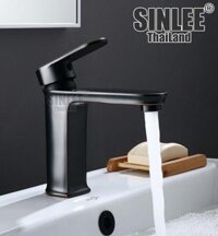 VÒI LAVABO NÓNG LẠNH MẪU VUÔNG NHỎ ĐỒNG THAU MẠ ORB 20CM SINLEE – SL2302