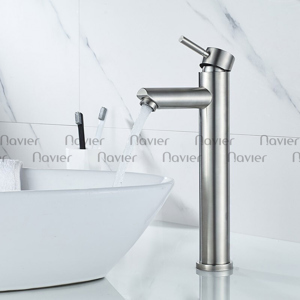 Vòi lavabo nóng lạnh sơn tĩnh điện trắng Navier NV-720 (30cm)