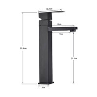 Vòi Lavabo rửa tay nóng lạnh màu đen tĩnh điện (loại cao 20cm và 30cm) phù hợp cho các loại Lava để bàn hoặc treo tường