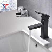 VÒI LAVABO VUÔNG ĐEN NHÁM CAO 20CM