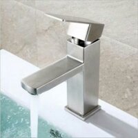 Vòi lavabo vuông inox nóng lạnh sus 304