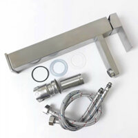 vòi lavabo vuông nóng lạnh inox 304 cao 30cm