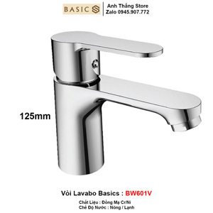 Vòi lavabo BASIC BW- 601V nóng lạnh 1 lỗ